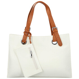 Trendy dámská koženková kabelka na rameno Valika, bílá