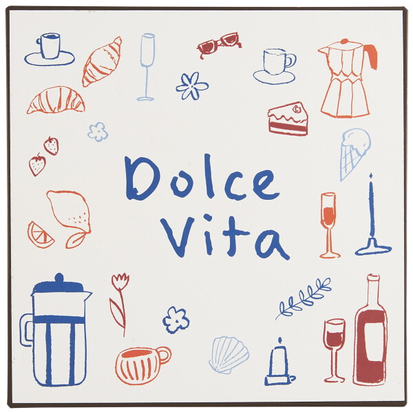 Ib Laursen Plechová cedule Dolce Vita, modrá barva, kov