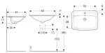 GEBERIT - Selnova Square Umyvadlo 60x45 cm, s přepadem, otvor pro baterii, bílá 500.307.01.7