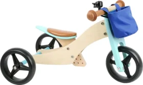 Small Foot Dřevěné odrážedlo Trike 2 v 1 tyrkysová