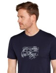 Pánské merino tričko s krátkým rukávem ICEBREAKER Mens 150 Tech Lite SS Tee Van Life, Midnight Navy velikost: L