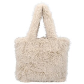 Stylová dámská plyšová kabelka do ruky Arianda, krémová