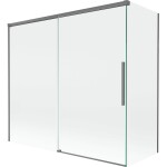 MEXEN/S - Rox vanová zástěna 2-křídlová posuvná 170 + 70 x 150, transparent, grafit metal 8C9-170-070-95-00