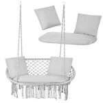 Polštáře na závěsné křeslo, čapí hnízdo pro 2 osoby Šedá