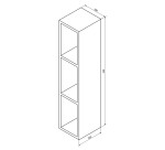 SAPHO - ESPACE otevřená policová skříňka 20x94x22cm, dub alabama ESC130-2222