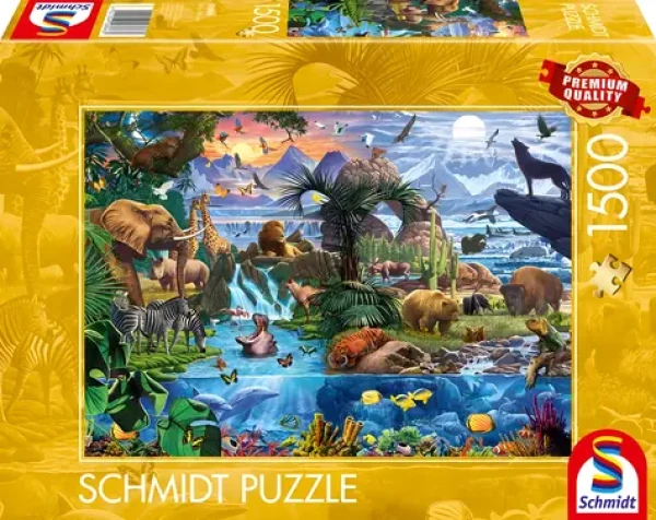 SCHMIDT Puzzle Panorama světa zvířat