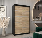 Šatní skříň Abi V1 Barva korpusu: Černá, Rozměry: 120 cm, Dveře: Dub artisan