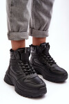 Ocieplané dámské sportovní šněrovací boty černé Dejana 37
