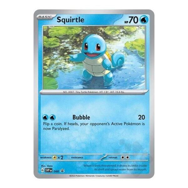 Pokémon karta Squirtle promo z Poster Collection 151