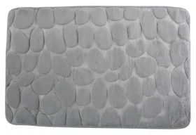 MSV PEBBLES koupelnová předložka 50 x 80 cm šedá / PU pěna / protiskluzová