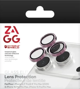 ZAGG InvisibleShield Premium Camera růžová třpytka / Ochrana čoček fotoaparátu / iPhone 17/16/15 Pro/Pro Max / 3 ks (200119629)