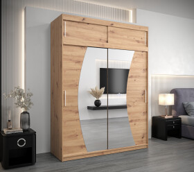 Šatní skříň Abi W0 s nástavcem Barva korpusu: Dub artisan, Rozměry: 180 cm, Dveře: Dub artisan
