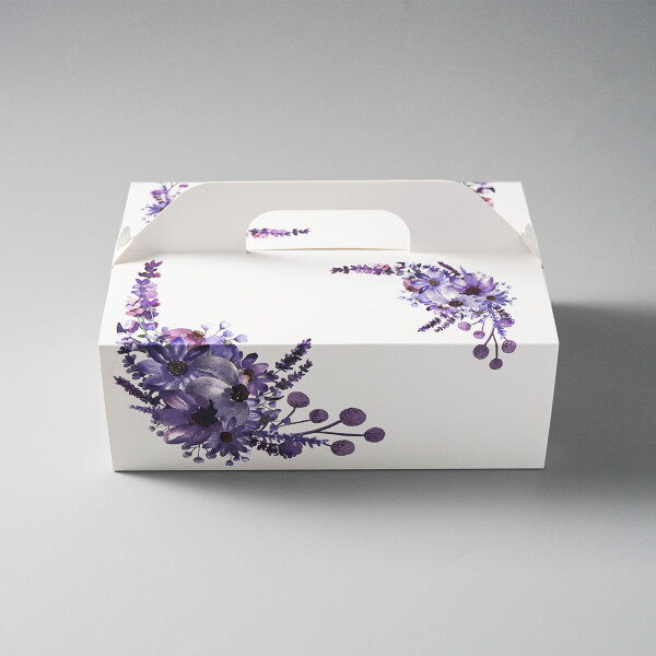 Výslužková krabice s rukojetí Lila 26x18x9,5cm