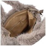 Stylová dámská plyšová kabelka do ruky Arianda, světle šedá