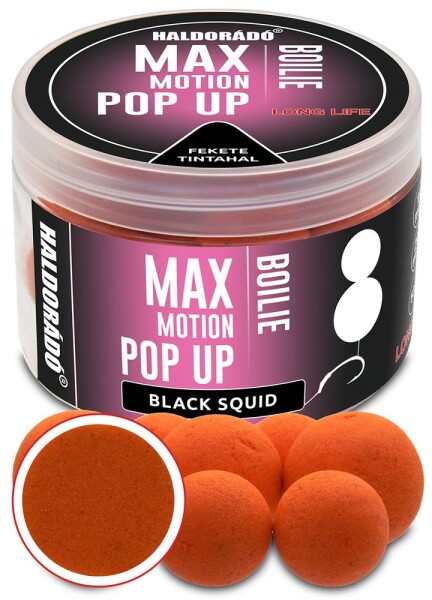 Haldorádó Pop-Up Boilies Max Motion 16+20mm 50g - Černá chobotnice,Haldorádó Pop-Up Boilies Max Motion 16+20mm 50g - Černá chobotnice