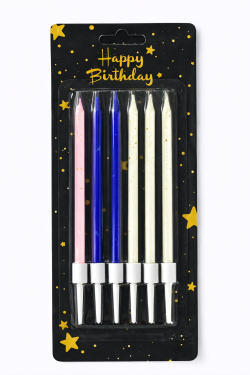 Cake star Dortové svíčky STAR 5 barevné 6ks