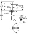 GROHE - Lineare Umyvadlová baterie s výpustí Push-Open, supersteel 23106DC1