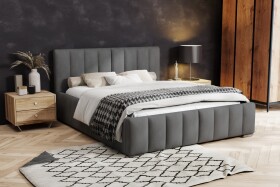 FRONTI Postel MODEL 10 140x200 tmavěšedá - MAGIC VELVET 2241
