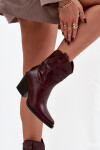 Dámské kotníkové boty na podpatku D8271 Vínová - Sweet Shoes vínová 39