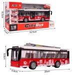 MalPlay Trolejbus interaktivní městský autobus s pohonem 1:16 otevírání dveří