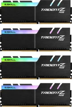 G.SKill Trident Z RGB 32GB(4x8GB) 3200 MHz černá / DDR4 / CL16-18-18-38 / 1.35V / XMP 2.0 / LED podsvícení (F4-3200C16Q-32GTZRX)