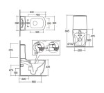 KLUDI - Resa S WC kombi mísa, vario odpad, Rimless, Spiralflush, lesklá bílá 27WCB0143