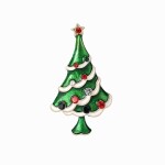 Vánoční brož ve tvaru zeleného stromečku, Zelená