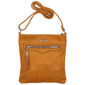 Příjemná dámská koženková crossbody s výraznou ozdobou Alice, žlutá