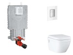 GROHE - Uniset Set předstěnové instalace, klozetu, sedátka SoftClose a tlačítka Skate Cosmopolitan, Moon White SANI15BB3111