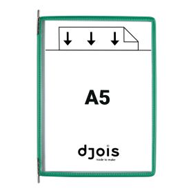 Djois závěsný rámeček s kapsou, A5, otevřený shora, zelený, 10 ks