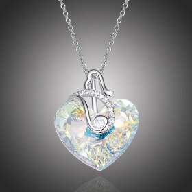 Exkluzivní náhrdelník Swarovski Elements Courtney - srdce, Bílá/čirá 40 cm + 5 cm (prodloužení)