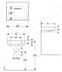 GEBERIT - ONE Umyvadlo na desku 500x410x142 mm, skrytý přepad, bez otvoru pro baterii, vodorovný odtok, KeraTect, bílá 505.023.00.1