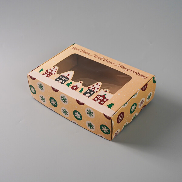 Cake star Vánoční krabice "domeček" s laminací 25x17x7cm