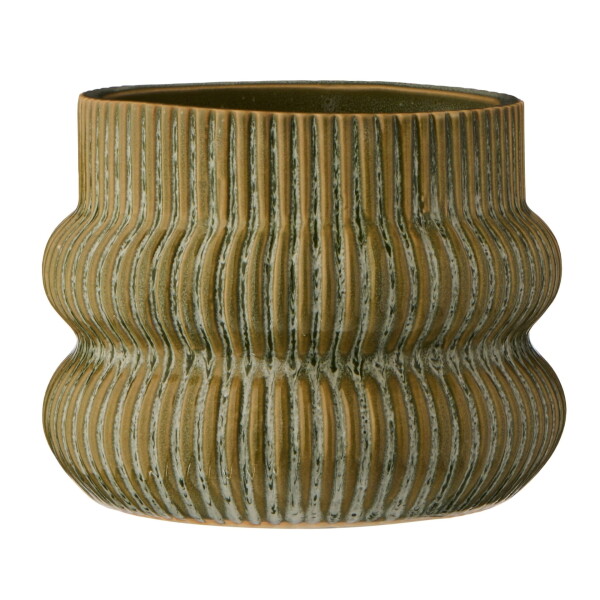 Ib Laursen Keramický obal na květináč Distressed Green, zelená barva, keramika