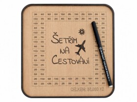 Škrtací pokladnička na cestování Šetřím na dovolenou 20x20 cm