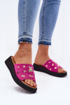 Dámské Zamszové Pantofle S Připínkami Fuchsie Vinceza 66741 38