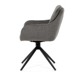 Židle jídelní, 180° otočný mechanismus, lanýžová voděodolná látka, černý kov