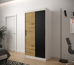 Šatní skříň Abi Jodelka Barva korpusu: Černá, Rozměry: 120 cm, Dveře: Bílá mat