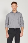 ALTINYILDIZ CLASSICS Men's Gray Comfort Fit Relaxed Cut Italian Collar 100% Cotton Dobby Shirt