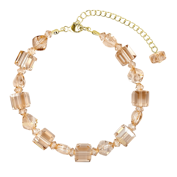 Royal Fashion stříbrný pozlacený náramek Swarovski DBS0147-001-WG