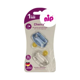 NIP CHERRY Šidítko kaučuk velikost 1 (0-6m) modrá/hnědá 2ks (NIP38881-51)