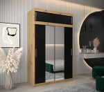 Šatní skříň Abi T1 s nástavcem Barva korpusu: Bílá, Rozměry: 250 cm, Dveře: Dub artisan