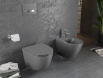 MEXEN - Závěsná WC mísa včetně sedátka s slow-slim černá matná 302