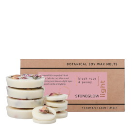 Stoneglow Vonný vosk do aromalampy Blush Rose/Peony – 10 ks, 124 g, přírodní barva, vosk