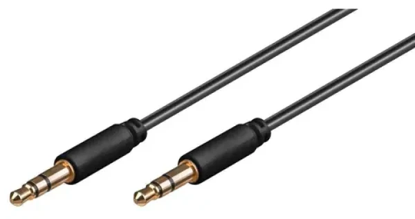 MicroConnect Slim audio kabel 3-pin Jack 3.5mm - Jack 3.5mm 15m černá (AUDLL15)