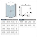 H K - Sprchový kout SOLO D1 R707 cm, 70x70x185 cm se dvěma jednokřídlými dveřmi, rohový vstup SE-SOLOD1R707