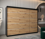 Šatní skříň Abi V1 Barva korpusu: Černá, Rozměry: 120 cm, Dveře: Dub artisan