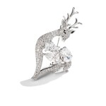 Vánoční brož Swarovski Elements Rudolf 6 - vánoční sob, Bílá/čirá
