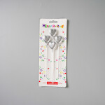 Dortová svíčka srdce stříbrná 4ks