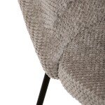 Židle jídelní, lanýžová látka, černé kovové nohy.